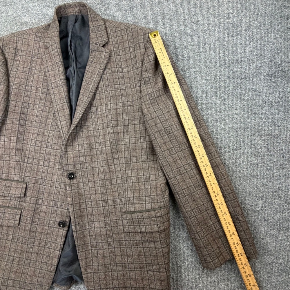 Michael Kors 100% Wool Brown Plaid Blazer Jacket 41R Dual Vent Sport Coat - Picture 3 of 16